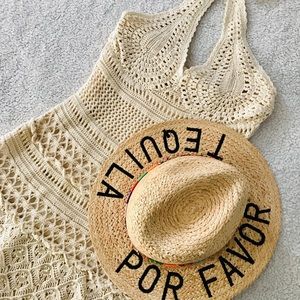 NWOT Moda Beige Crochet Dress